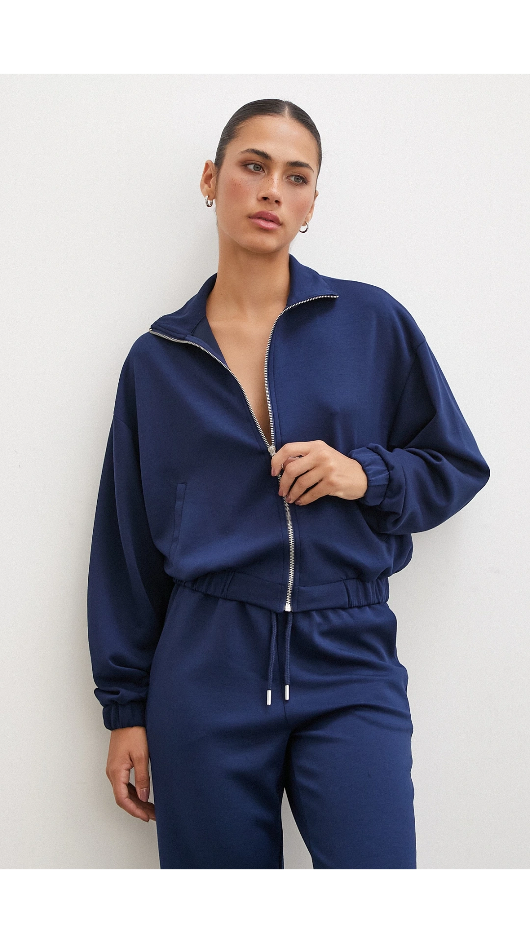 Fermuarlı Sweatshirt Lacivert