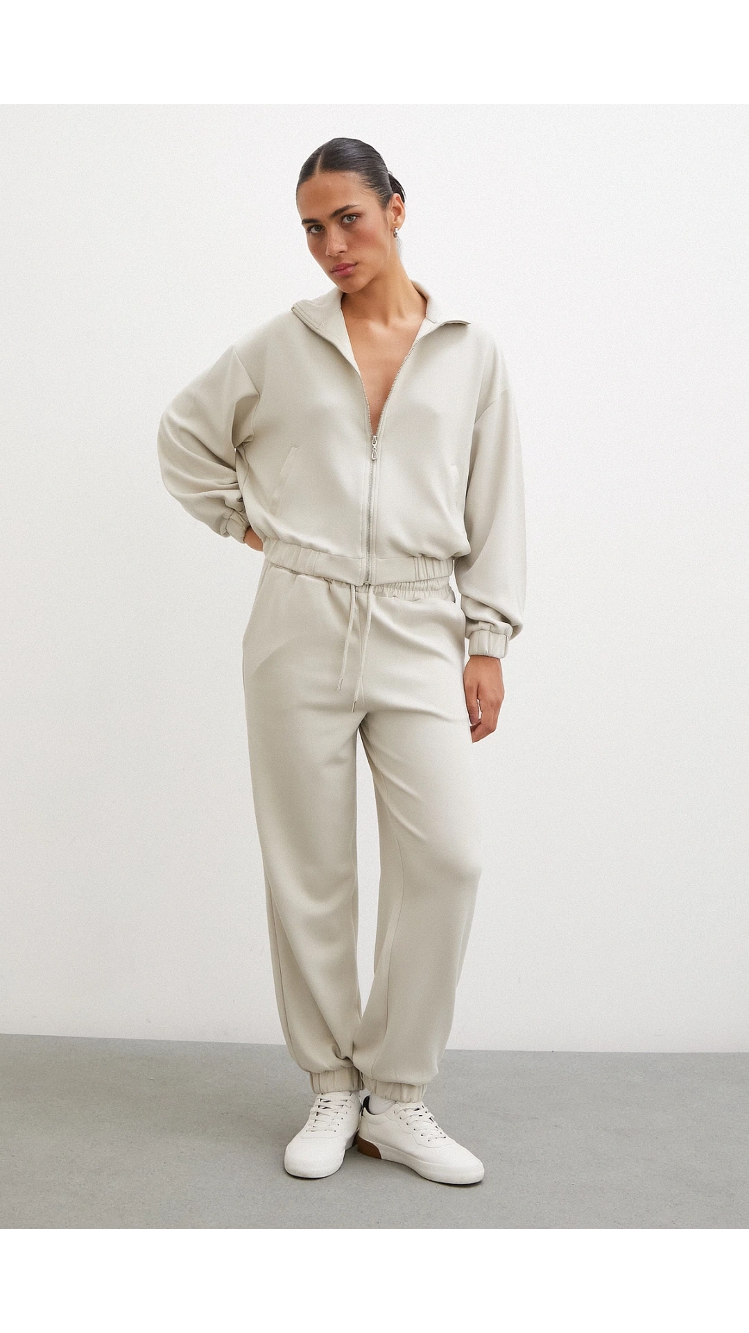 Lastikli Cepli Eşofman Altı Taş