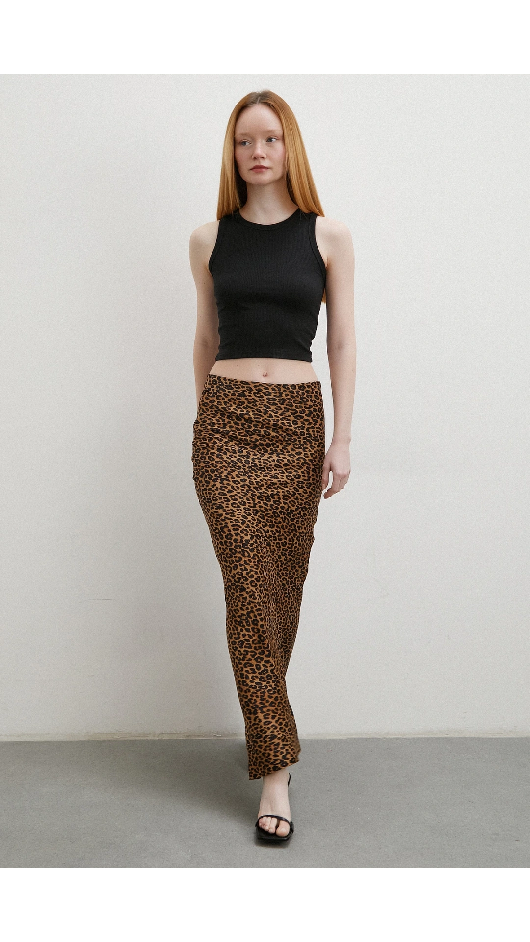 Leopar Desenli Verev Etek Kahve