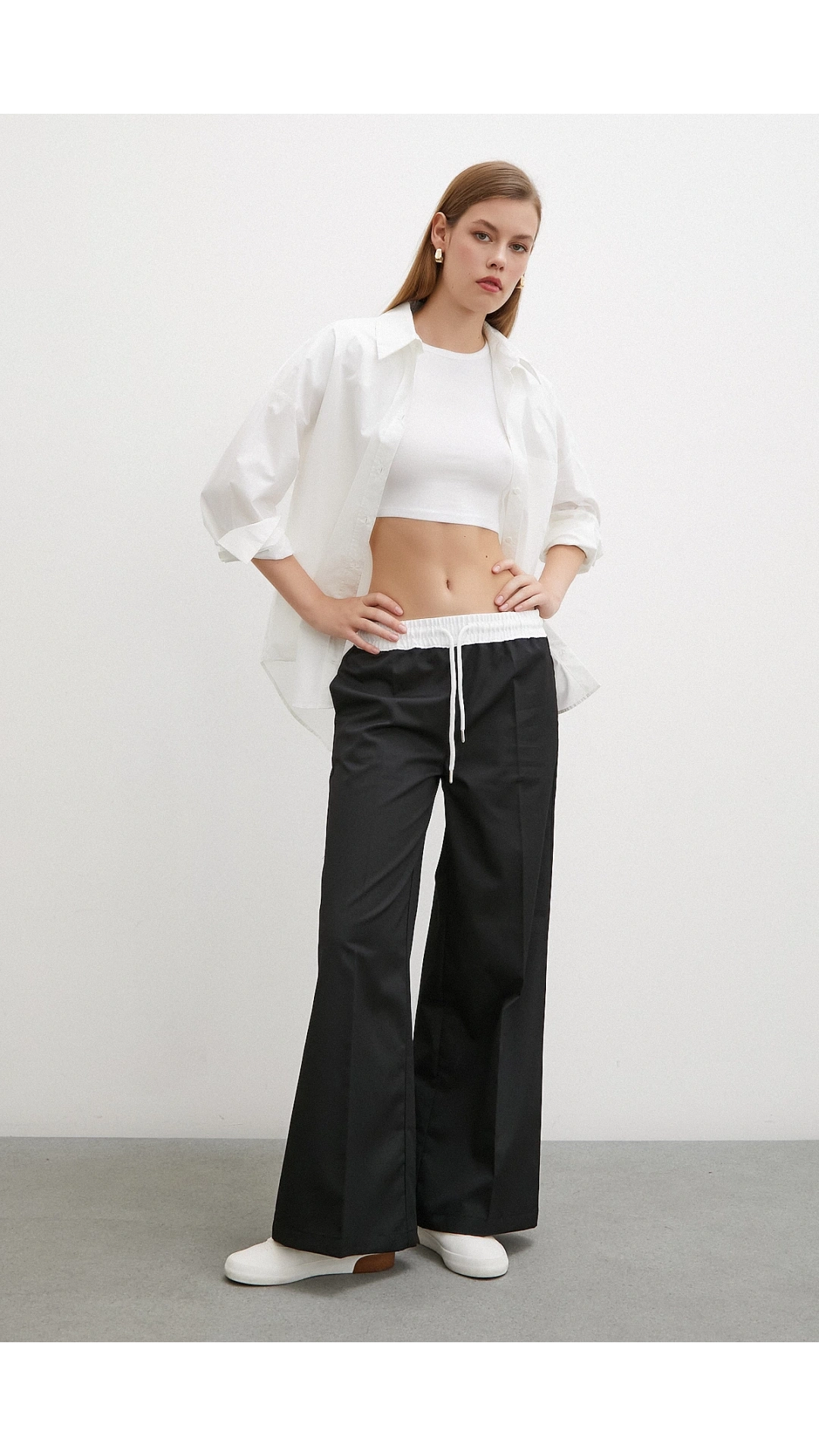 Beli Latikli Garnili Pantolon Siyah