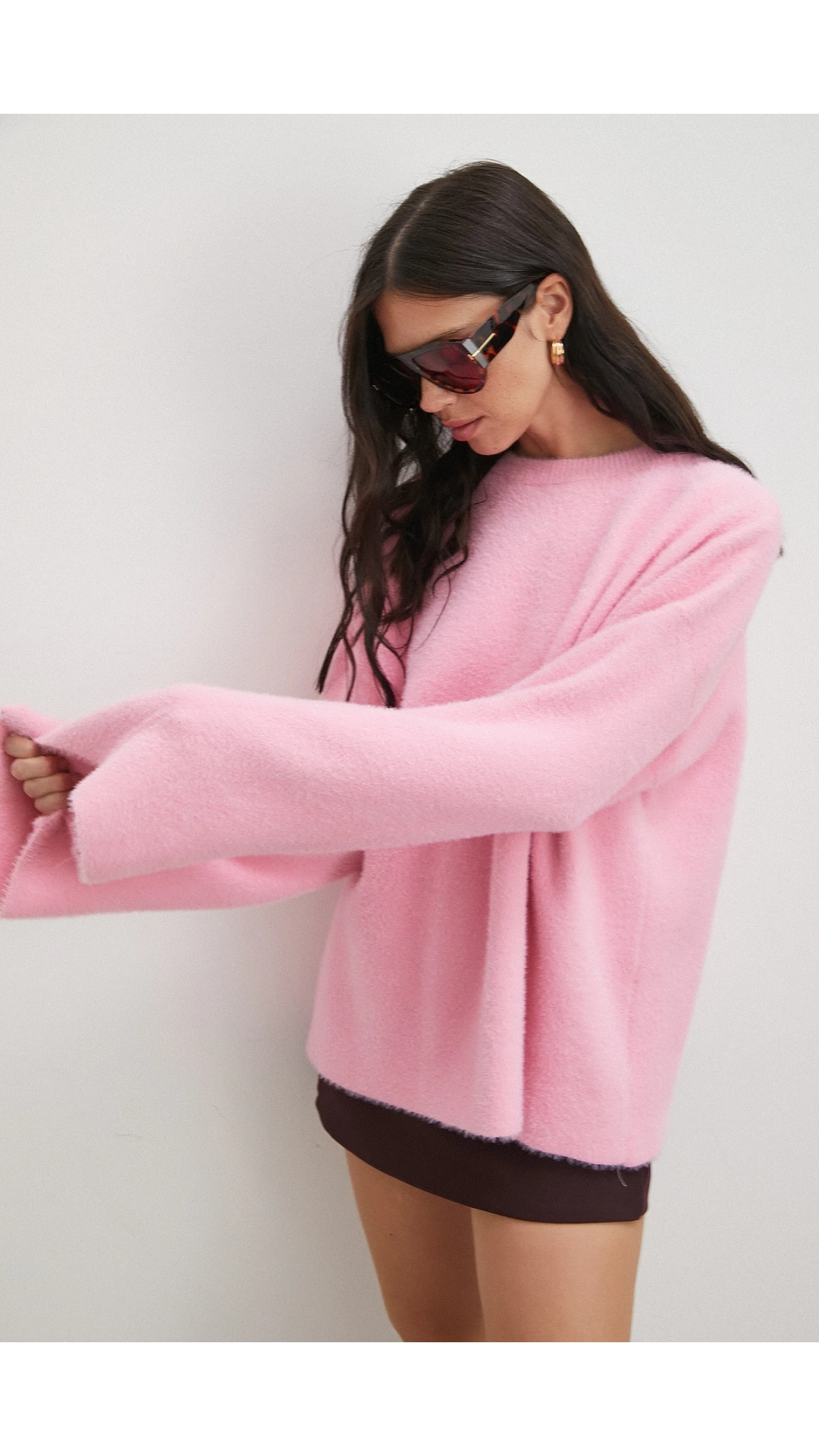 Bisiklet Yaka T Kol Kazak Pembe