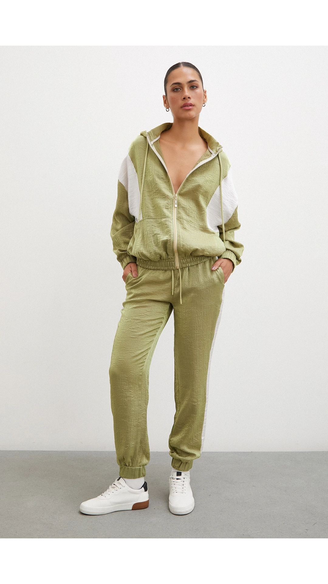 Yanı Şeritli Jogger Eşofman Altı Haki