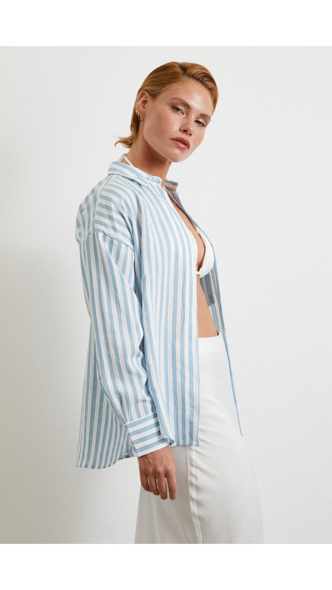 Multi Çizgili Cepli Gömlek Mavi