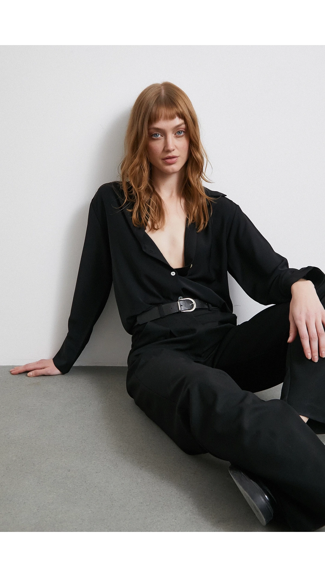 Klasik Saten Gömlek Siyah