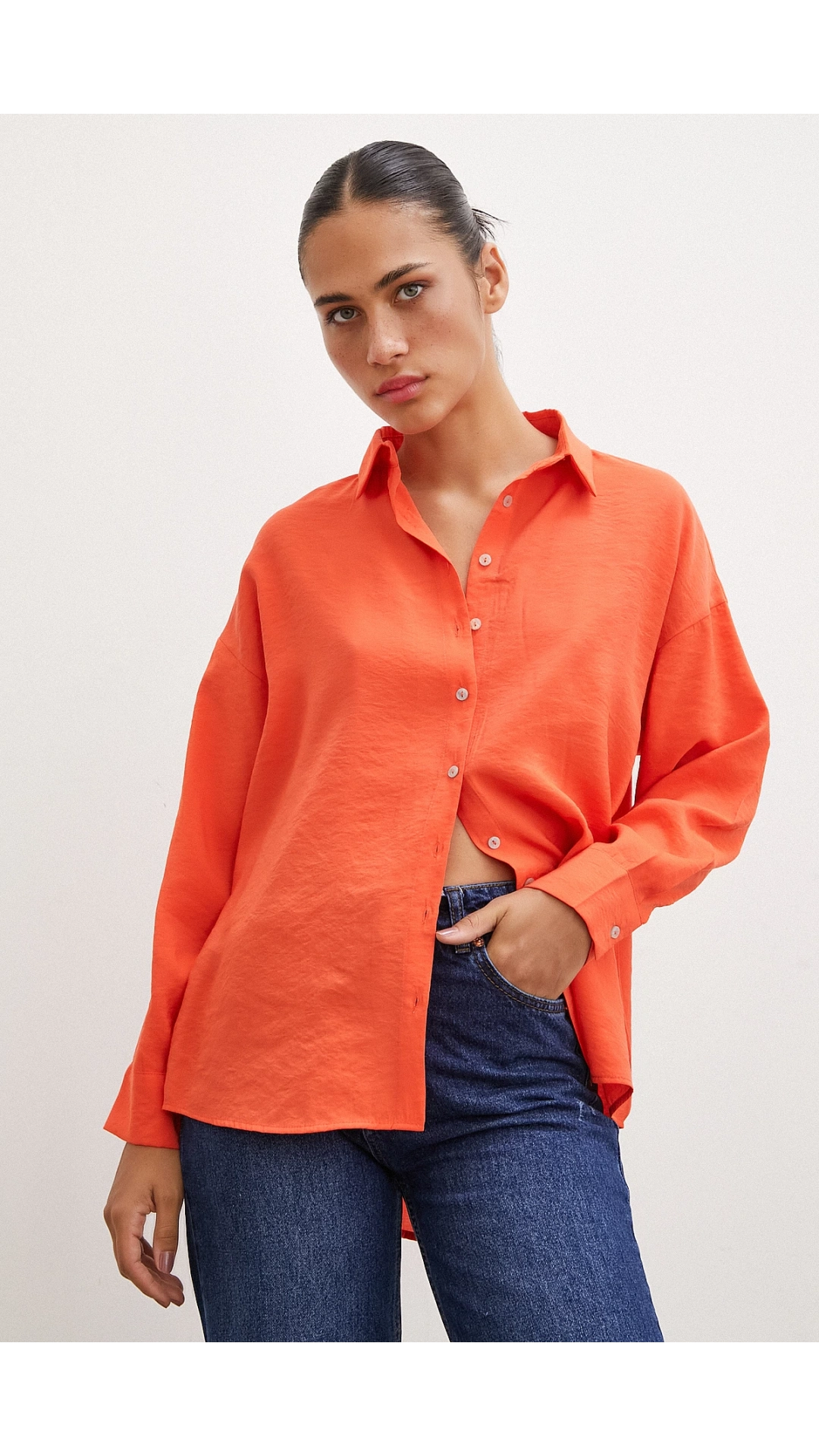 Basic Modal Gömlek Oranj
