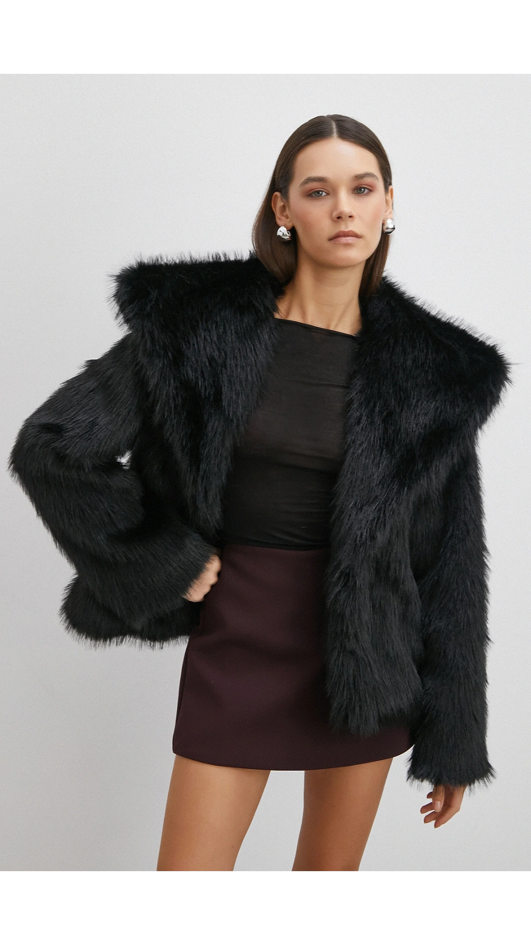 Midi Boy Lolita Kürk Siyah