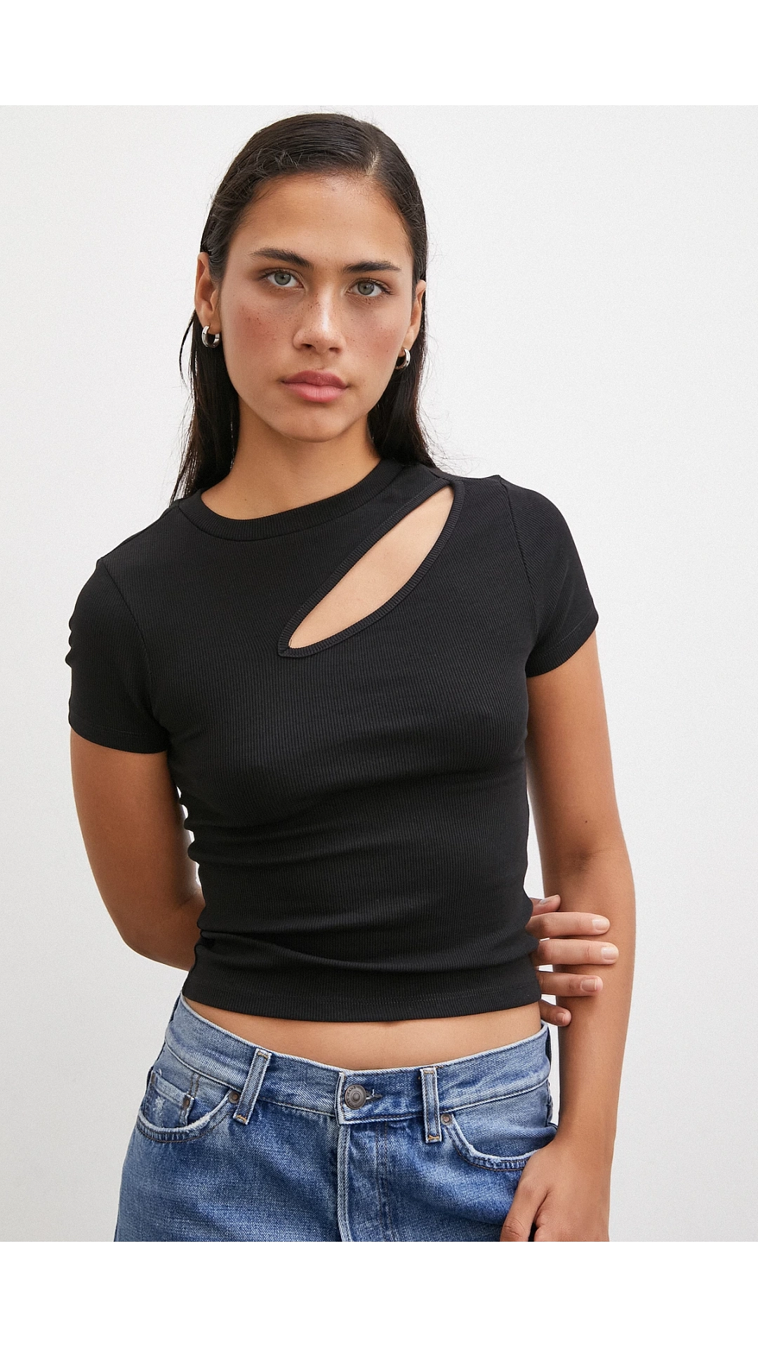 Önü Açık Bluz Siyah