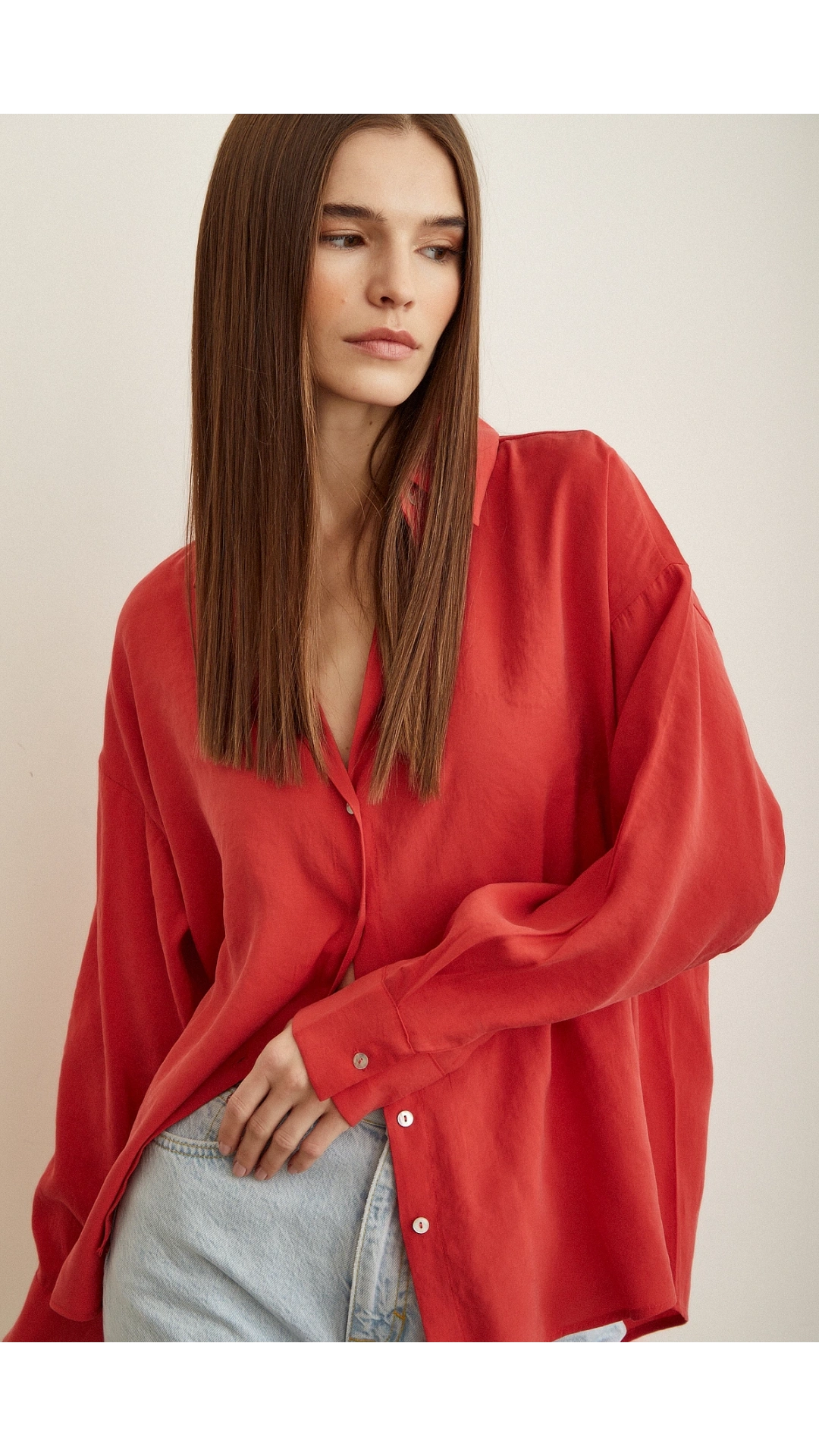 Basic Modal Gömlek Mercan