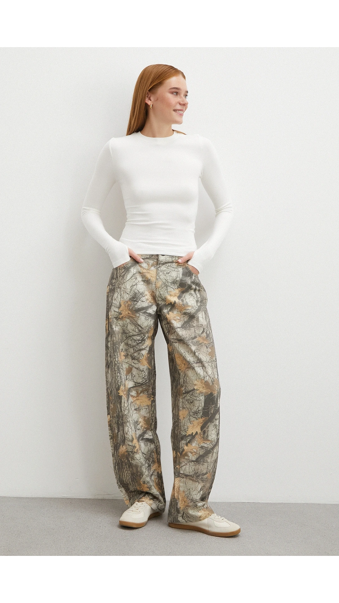 Desenli Boyfriend Premium Jean Bej