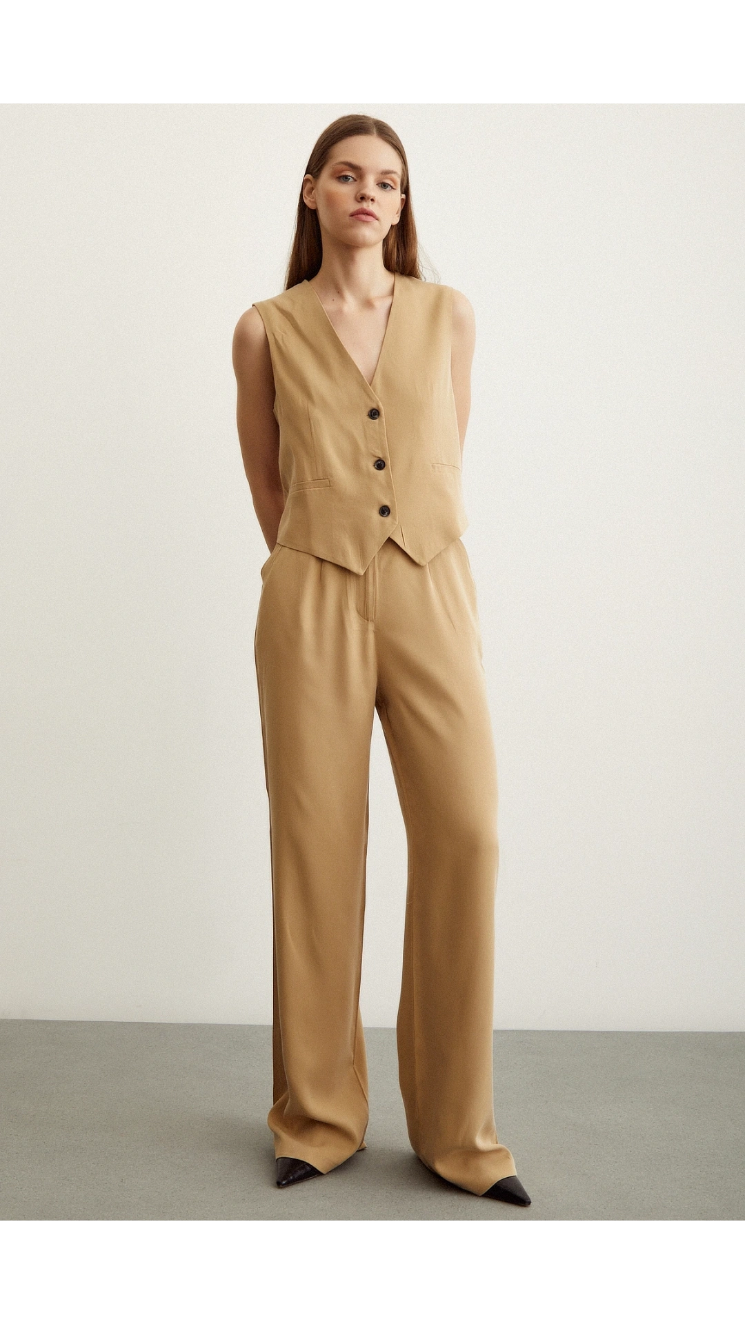 Geniş Paça Pantolon Camel