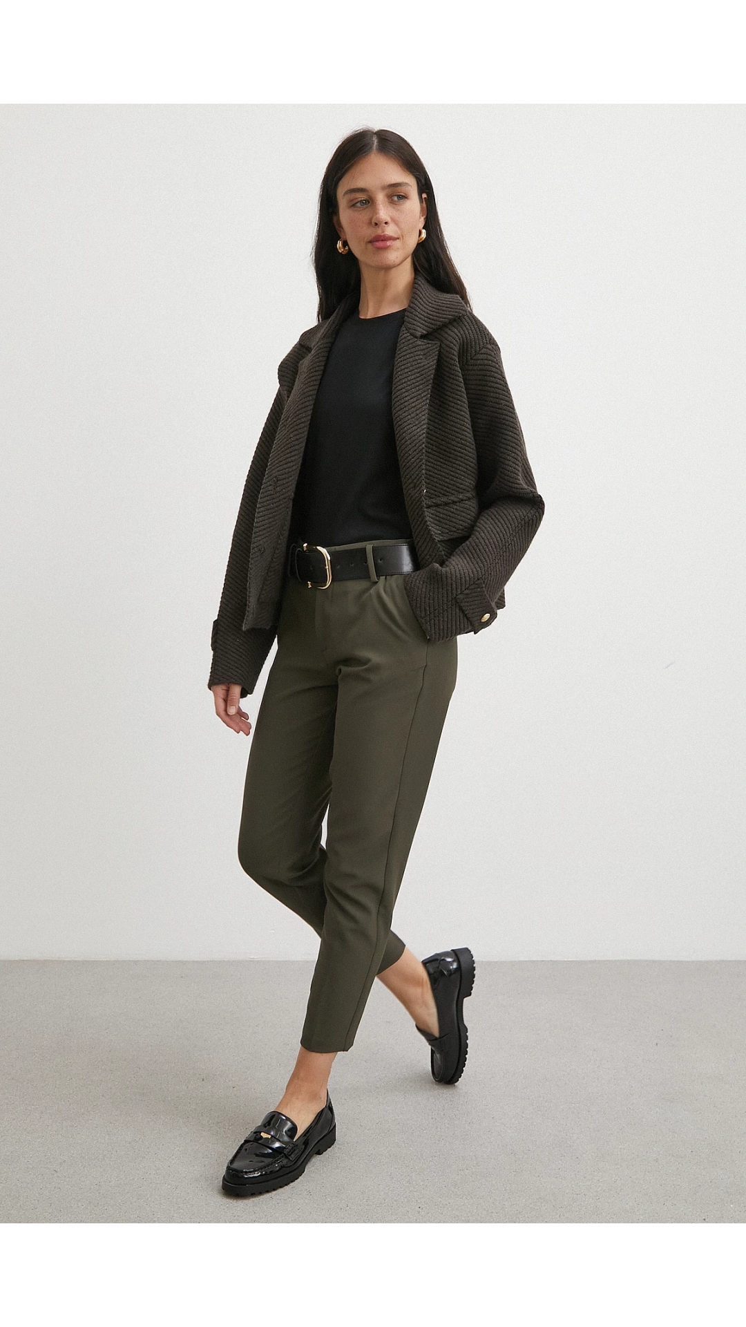 Kemer Havuç Paça Pantolon Haki