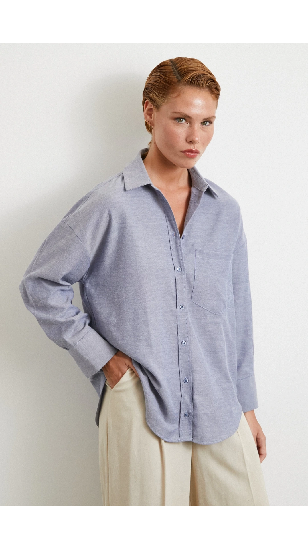 Robalı Klasik Gömlek Koyu Lacivert