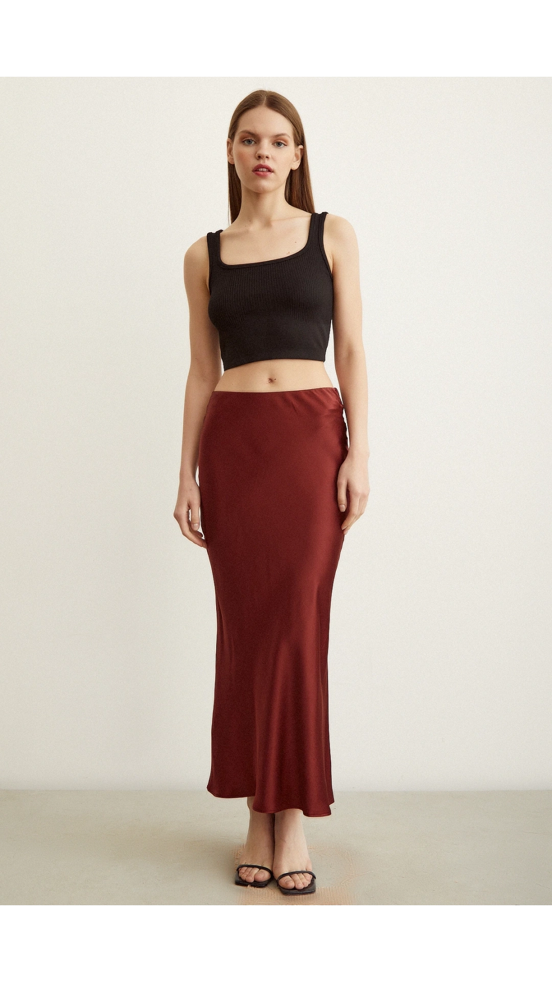 Verev Saten Etek Bordo