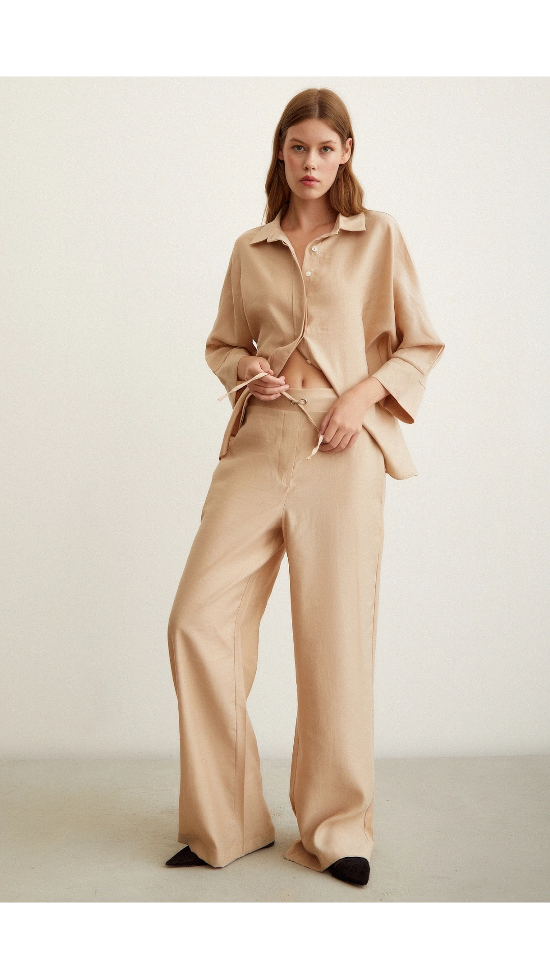 Beli Lastikli Pantolon Bej