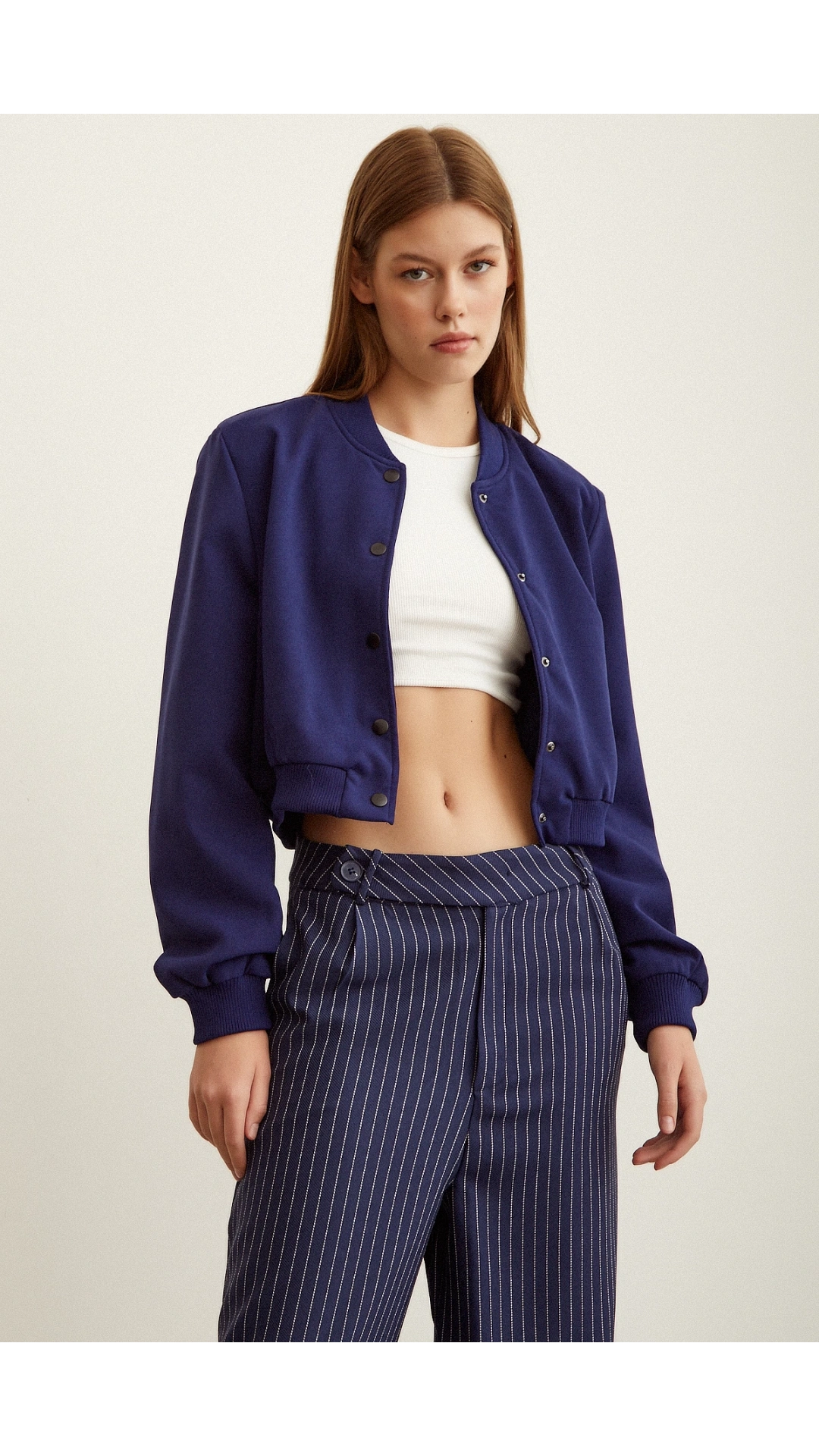 Astarlı Çıt Çıtlı Mont Lacivert