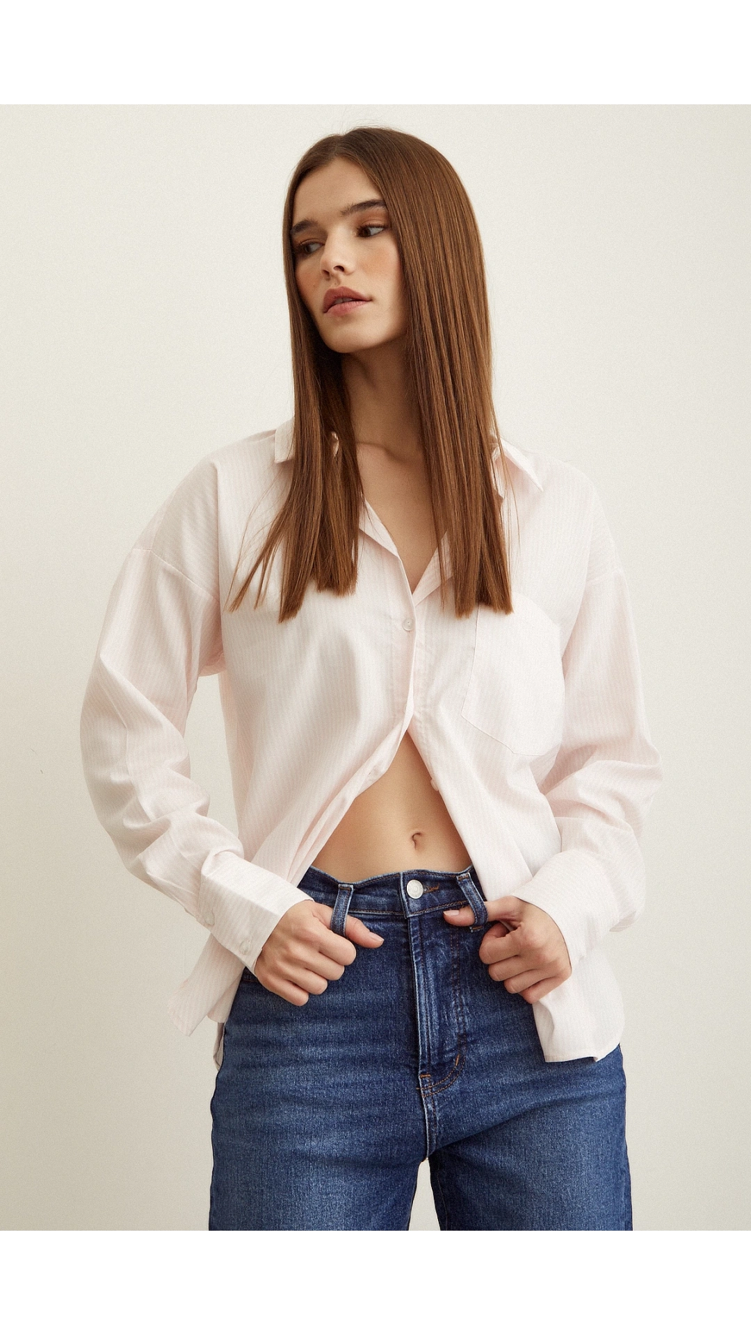 Çizgili Gömlek Pudra