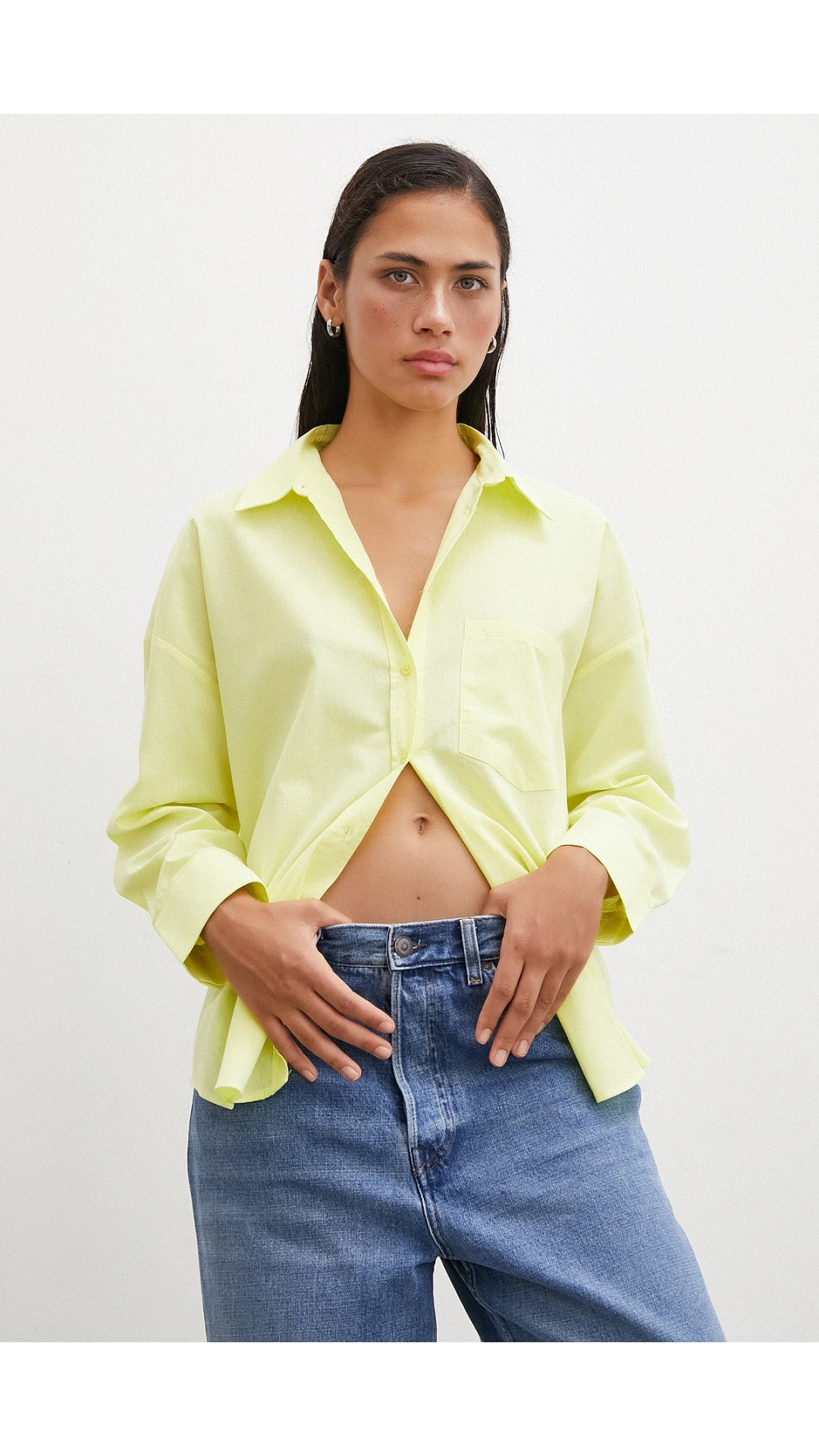 Regular Fit Poplin Gömlek Sarı