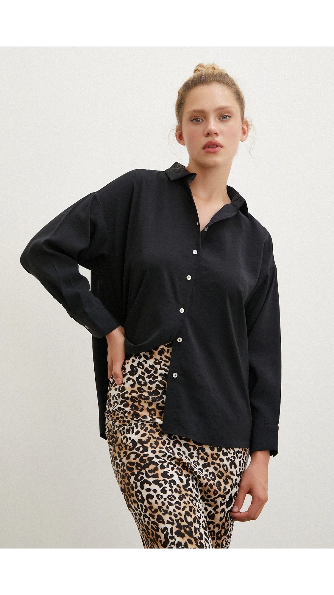 Basic Modal Gömlek Siyah