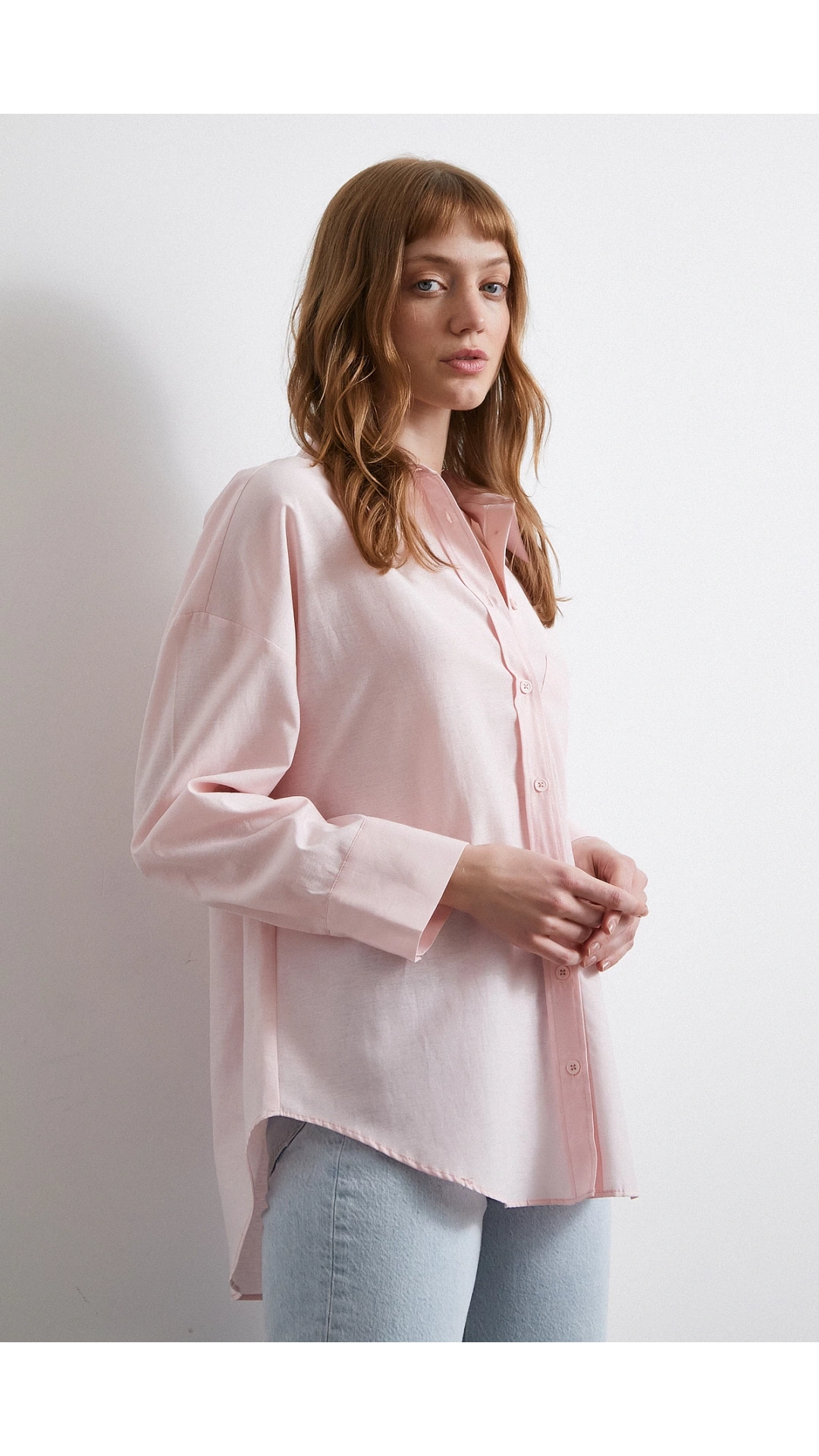 Helen Poplin Gömlek Pembe