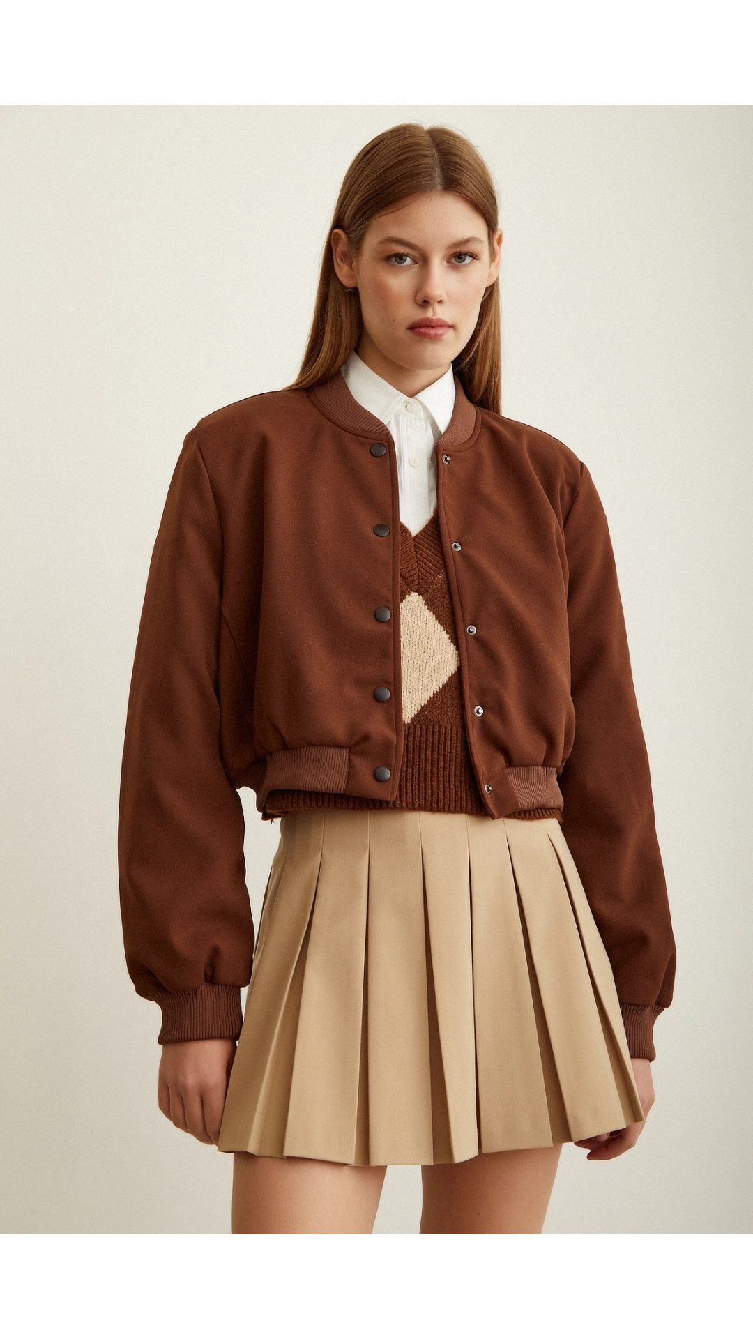 Astarlı Çıt Çıtlı Mont Kahve