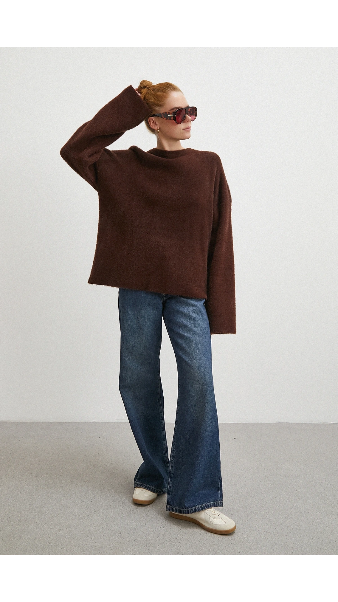 Yüksek Bel Flare Jean Lacivert