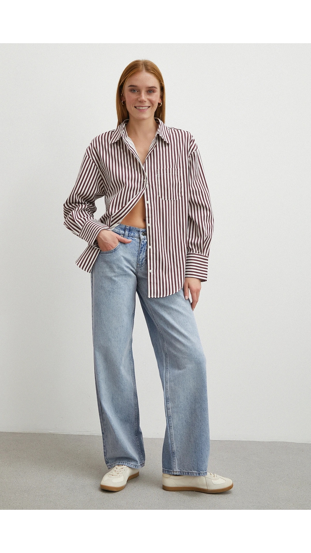 Düşük Bel Wide Leg Jean Mavi