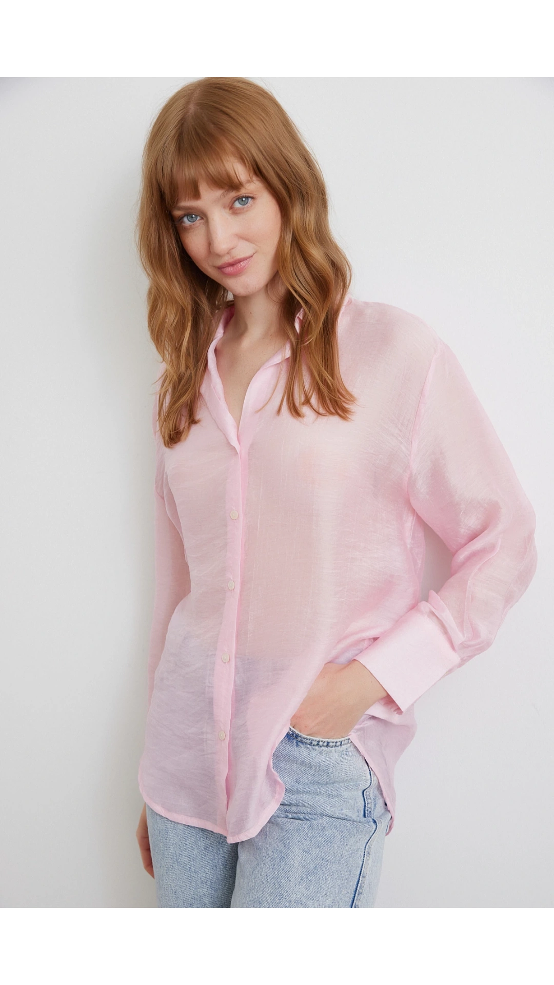 İnce Modal Gömlek Pembe