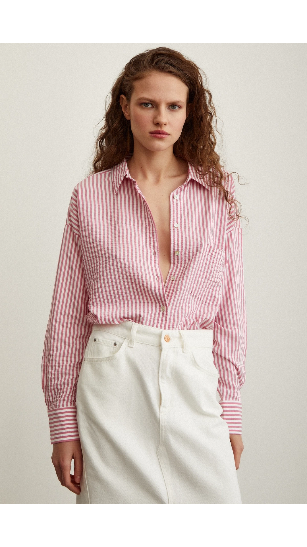 Çizgili Gömlek Pembe