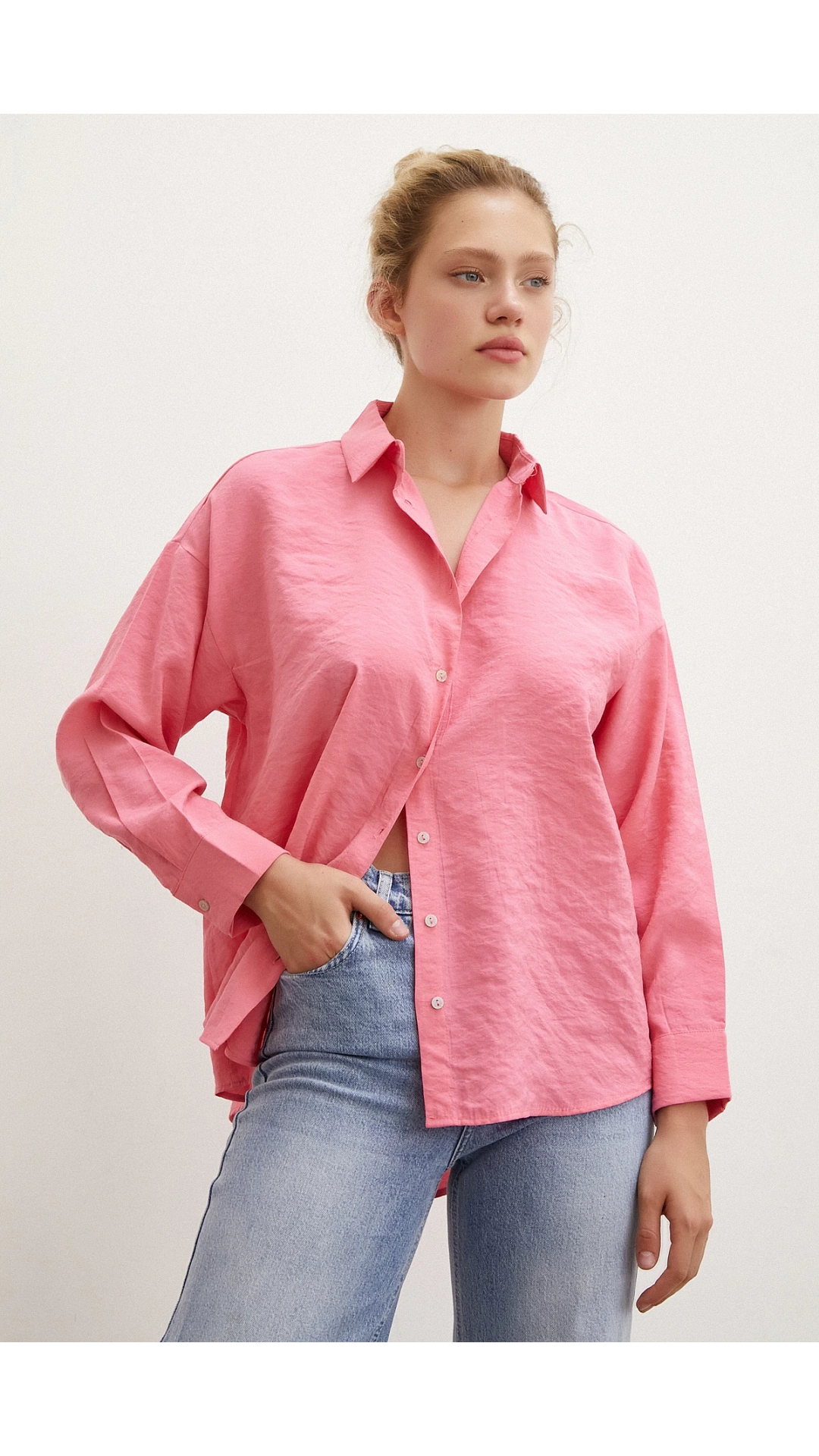 Basic Modal Gömlek Pembe