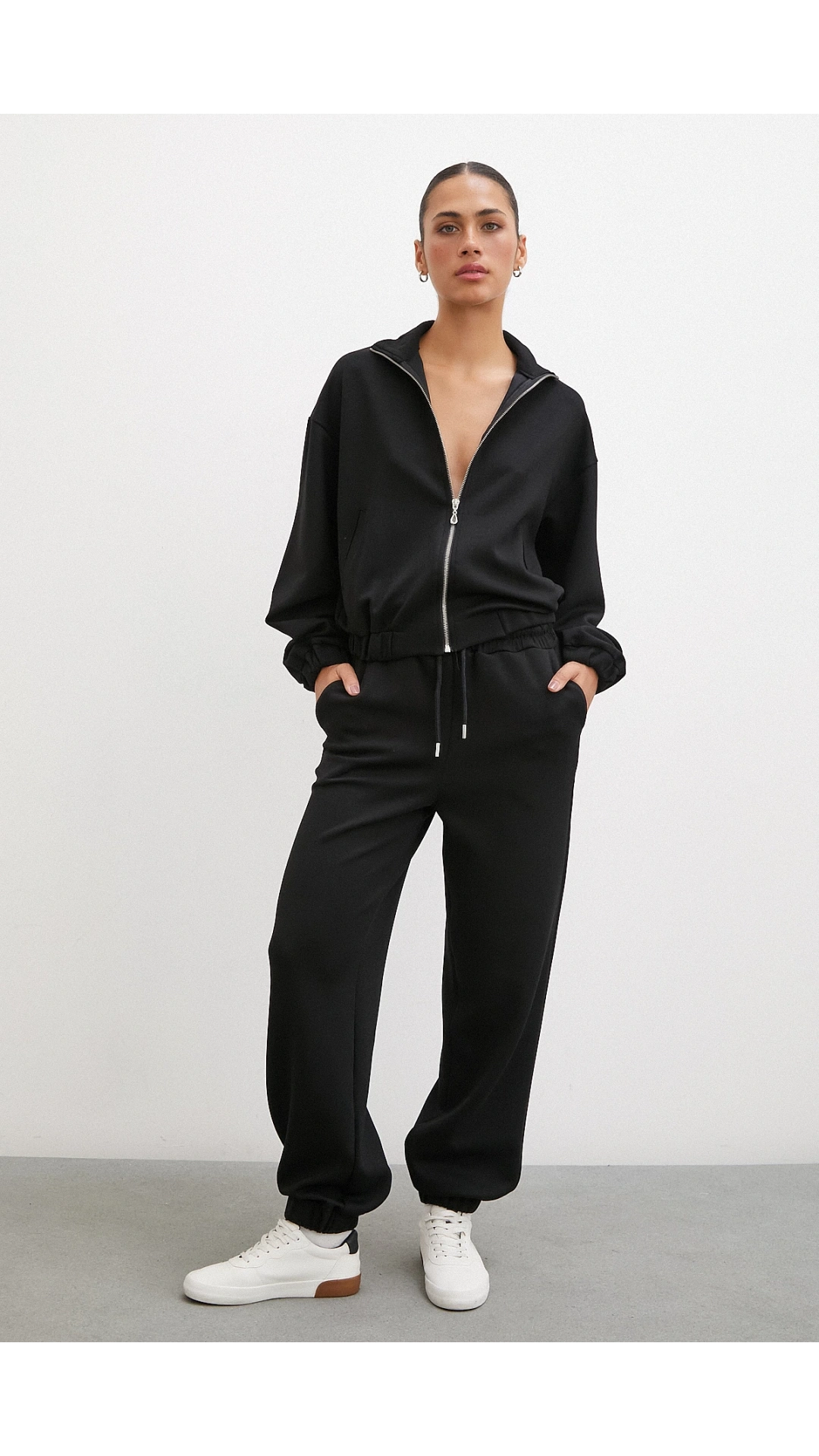 Lastikli Cepli Eşofman Altı Siyah