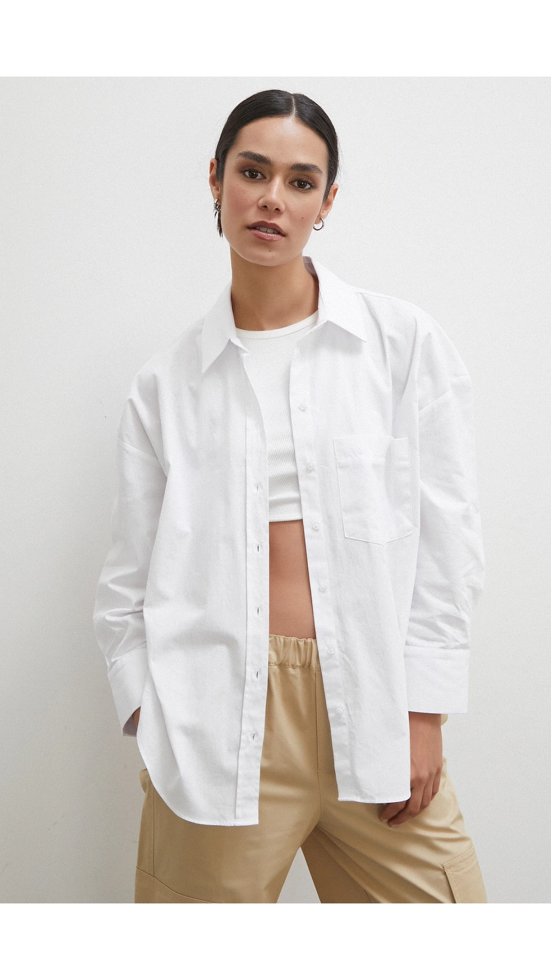 Regular Fit Poplin Gömlek Beyaz