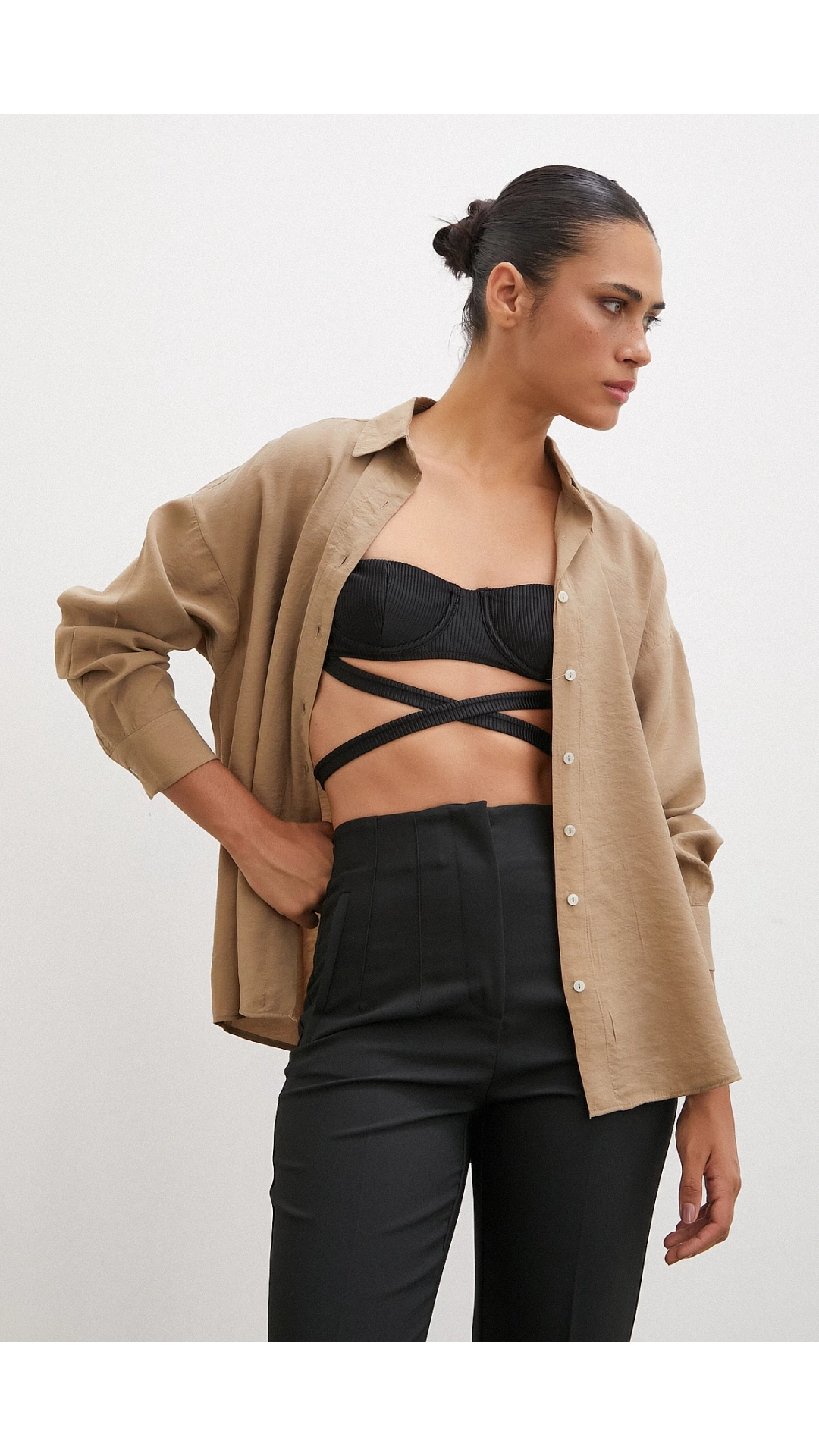 Basic Modal Gömlek Camel