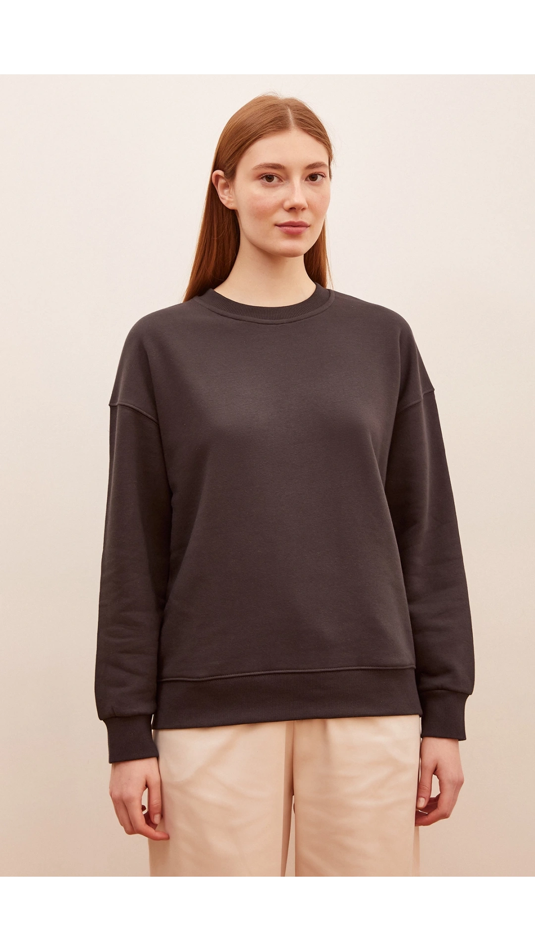 Bisiklet Yaka Sweatshirt Antirasit