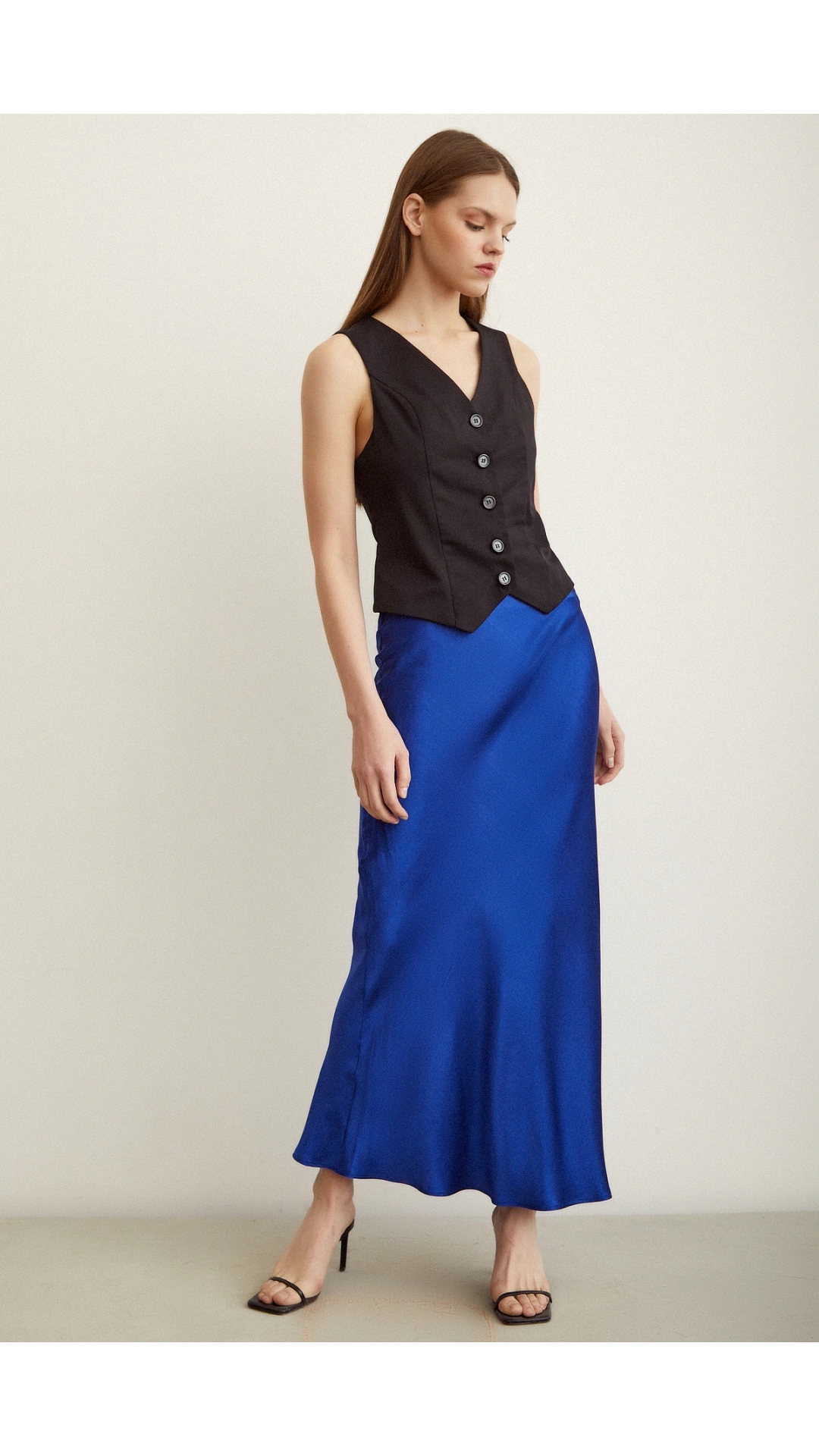 Verev Saten Etek Lacivert
