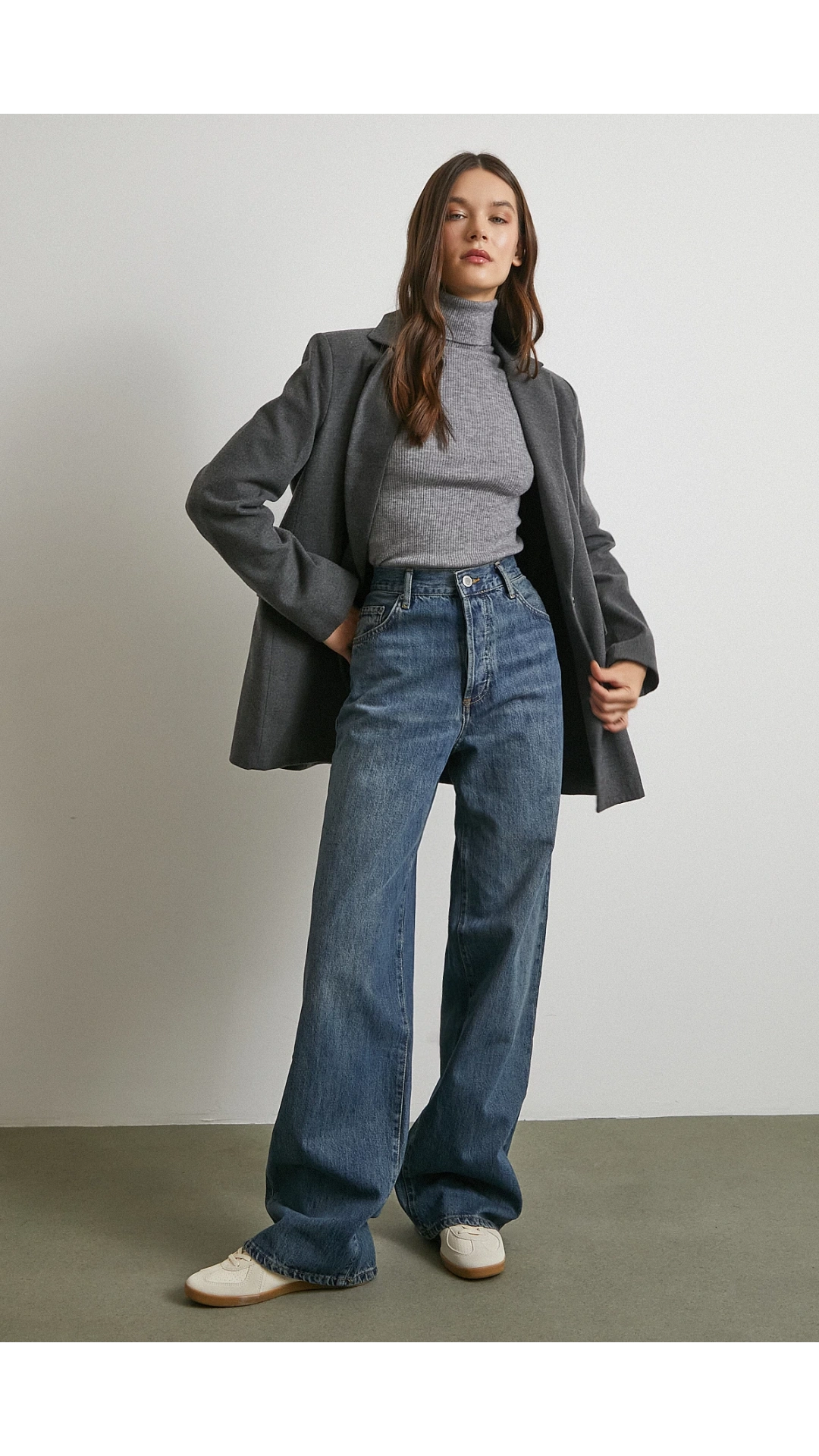 Yüksek Bel Beş Cepli Regular Fit Jean Lacivert