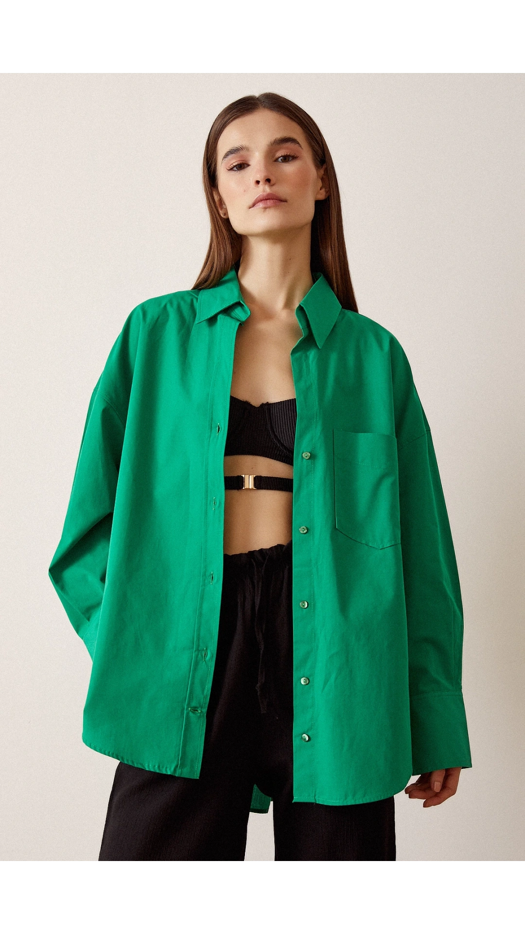 Klasik Poplin Gömlek Yeşil