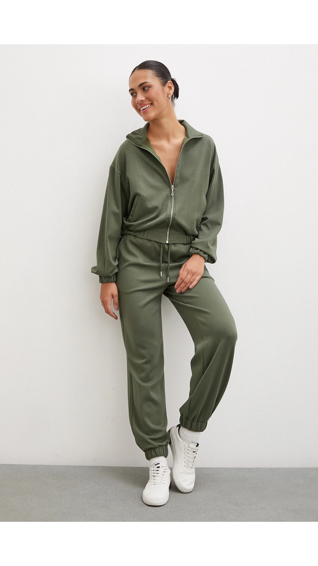 Lastikli Cepli Eşofman Altı Haki