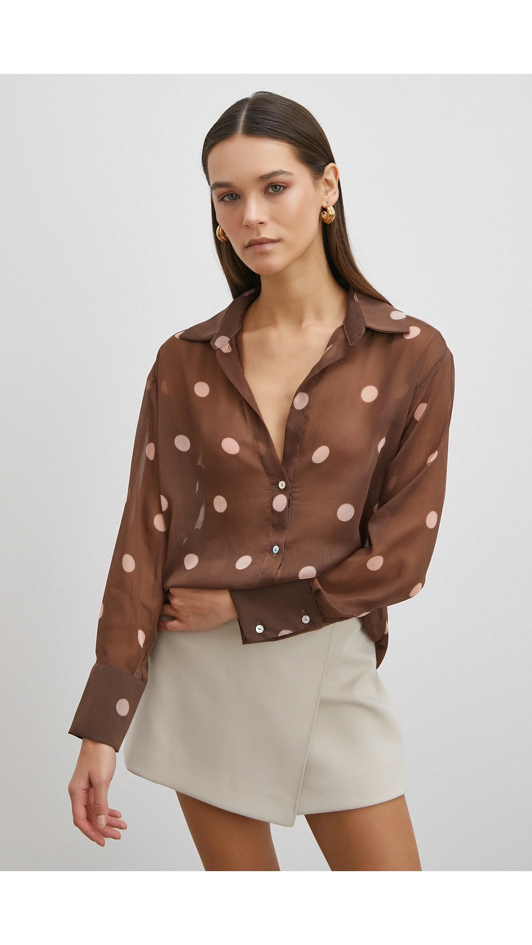 Desenli Yoryo Gömlek Kahve