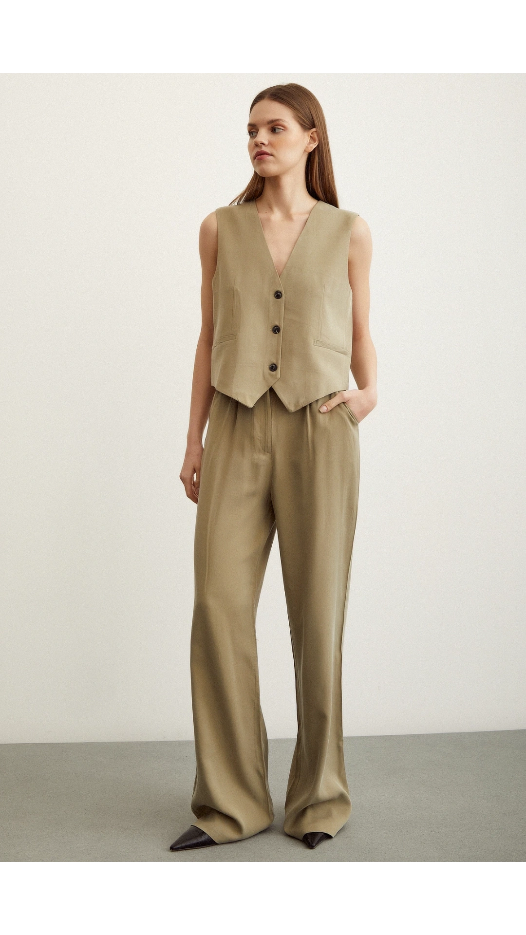 Geniş Paça Pantolon Haki