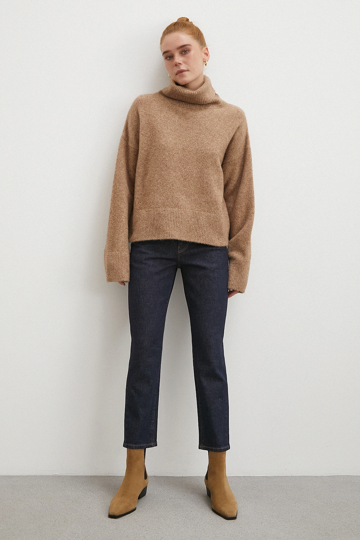 Yüksek Bel Dar Paça Jean Lacivert