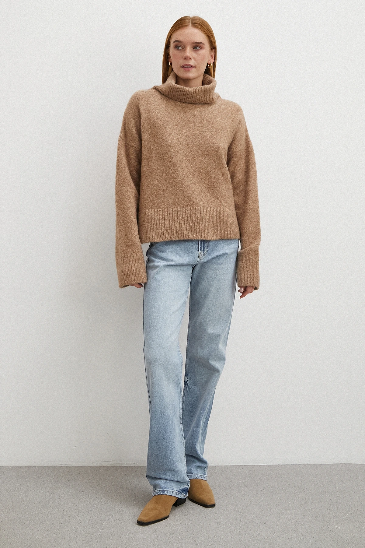 Yüksek Bel Straight Fit Jean Buz Mavisi