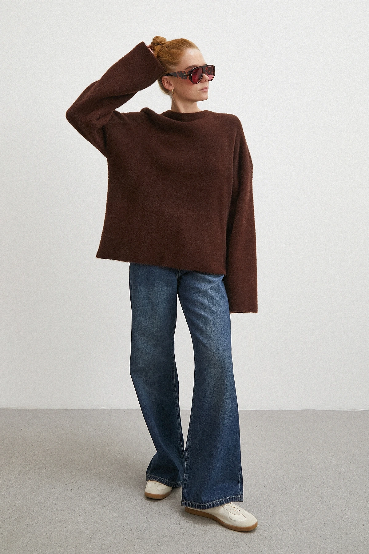 Yüksek Bel Flare Jean Lacivert