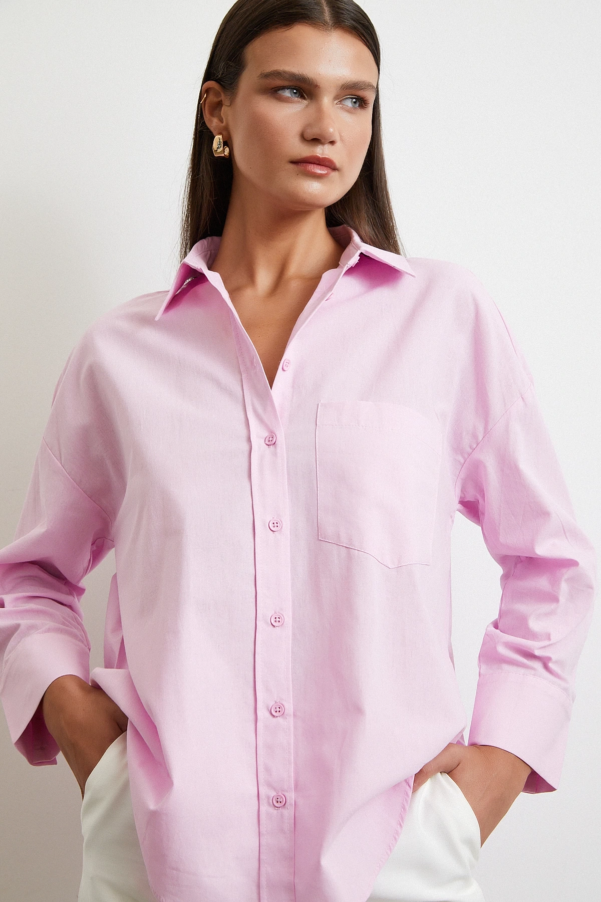 Must Have Poplin Gömlek Pembe