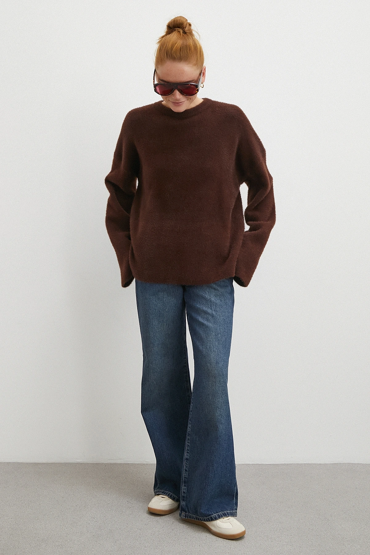 Yüksek Bel Flare Jean Lacivert