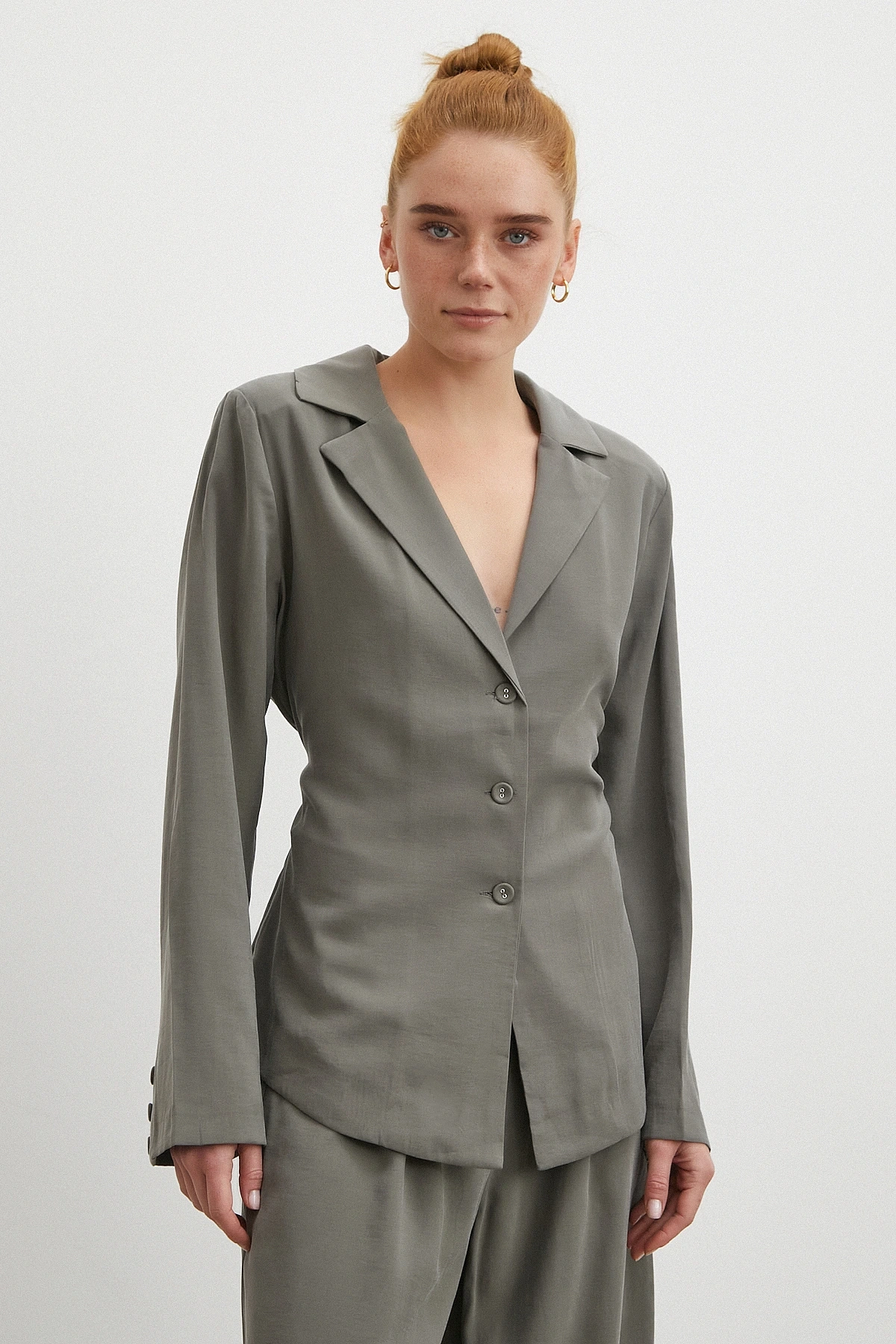 Gömlek Pantolon Modal Takım Haki