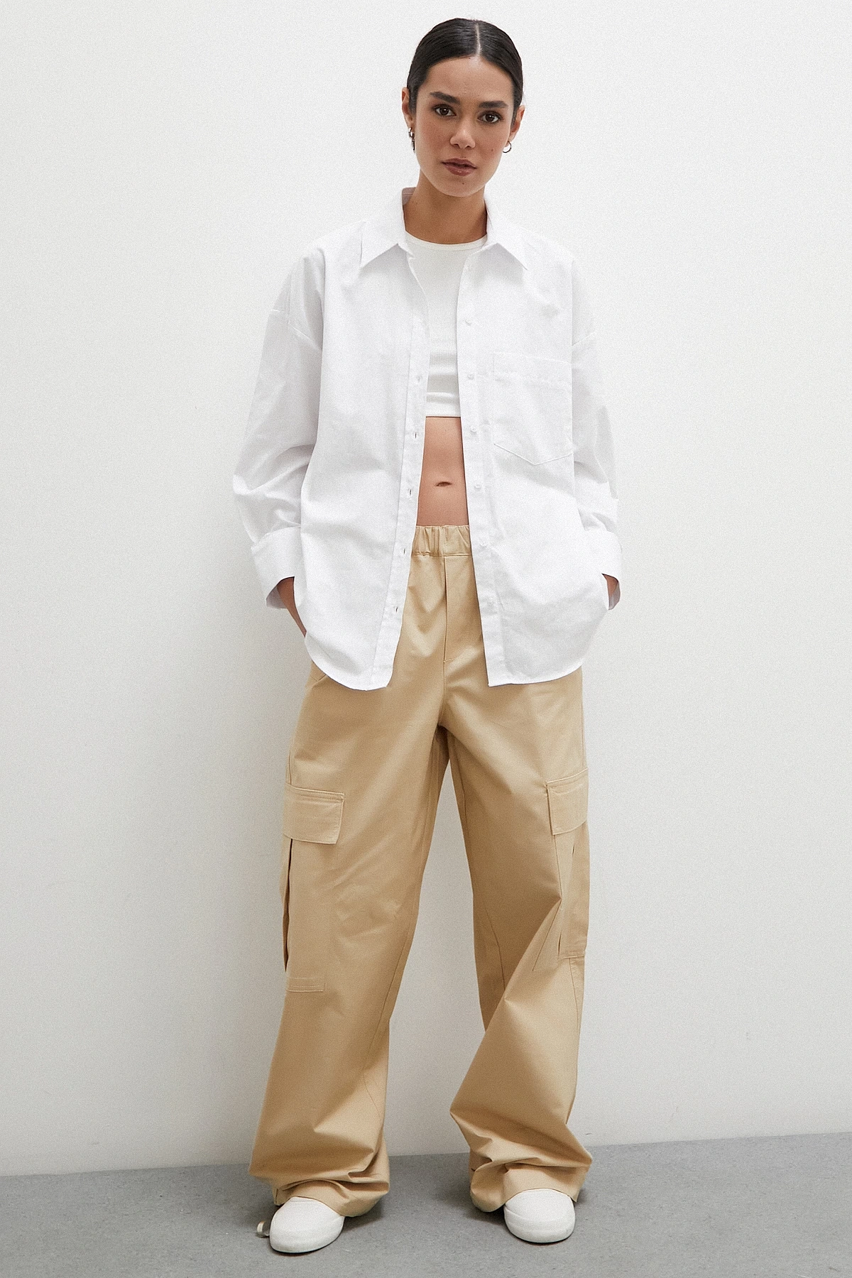 Regular Fit Poplin Gömlek Beyaz