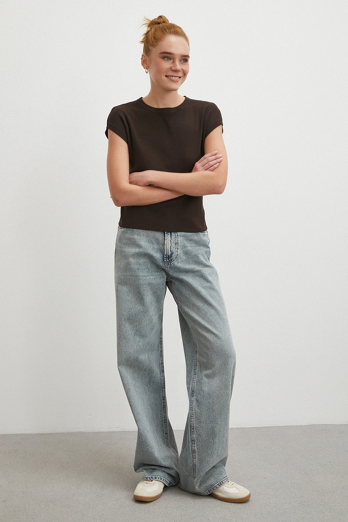 Yüksek Bel Relaxed Fit Jean Mavi