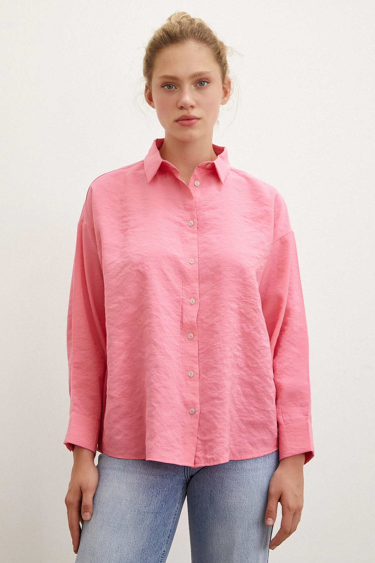 Basic Modal Gömlek Pembe