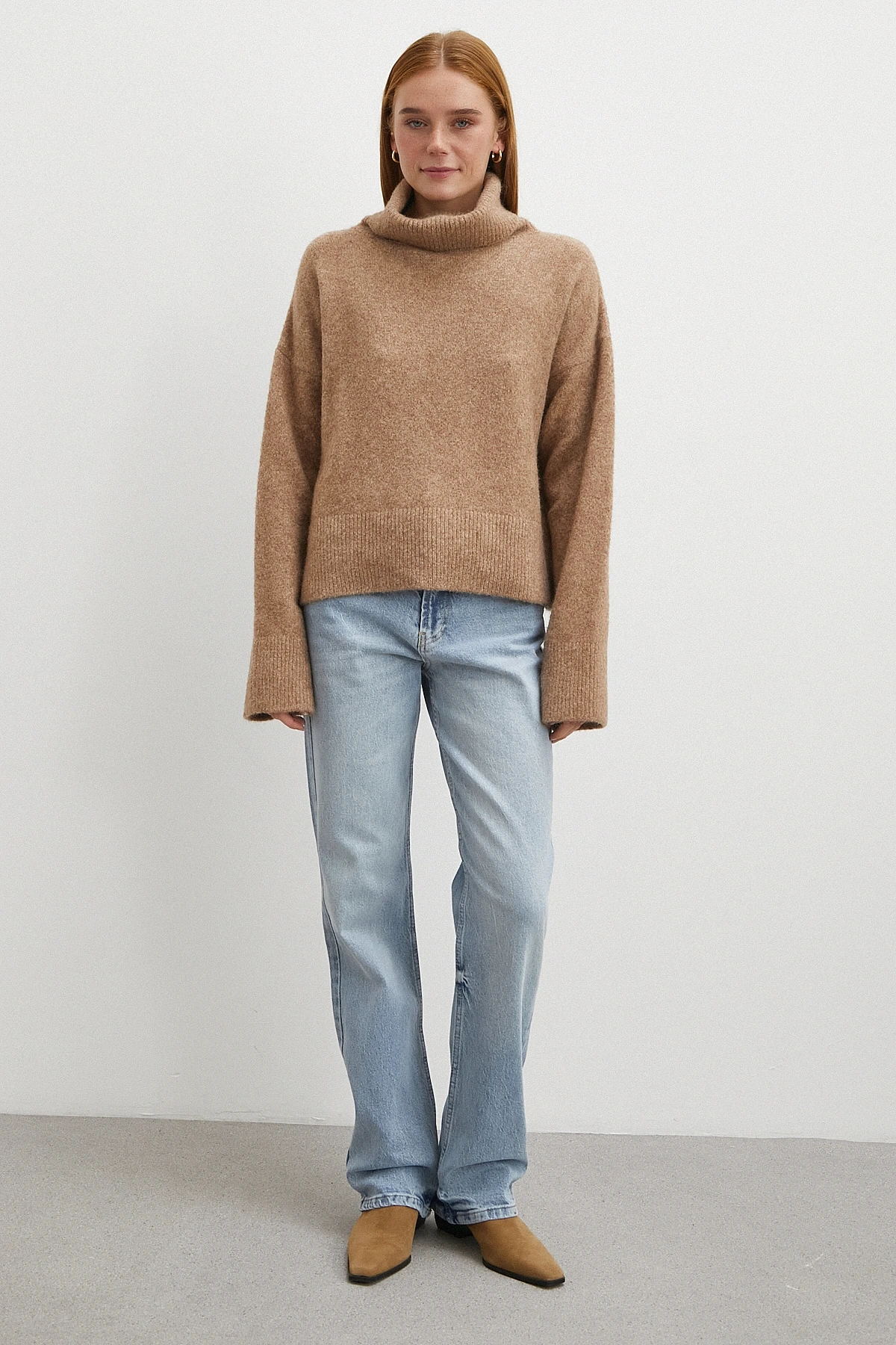 Yüksek Bel Straight Fit Jean Buz Mavisi