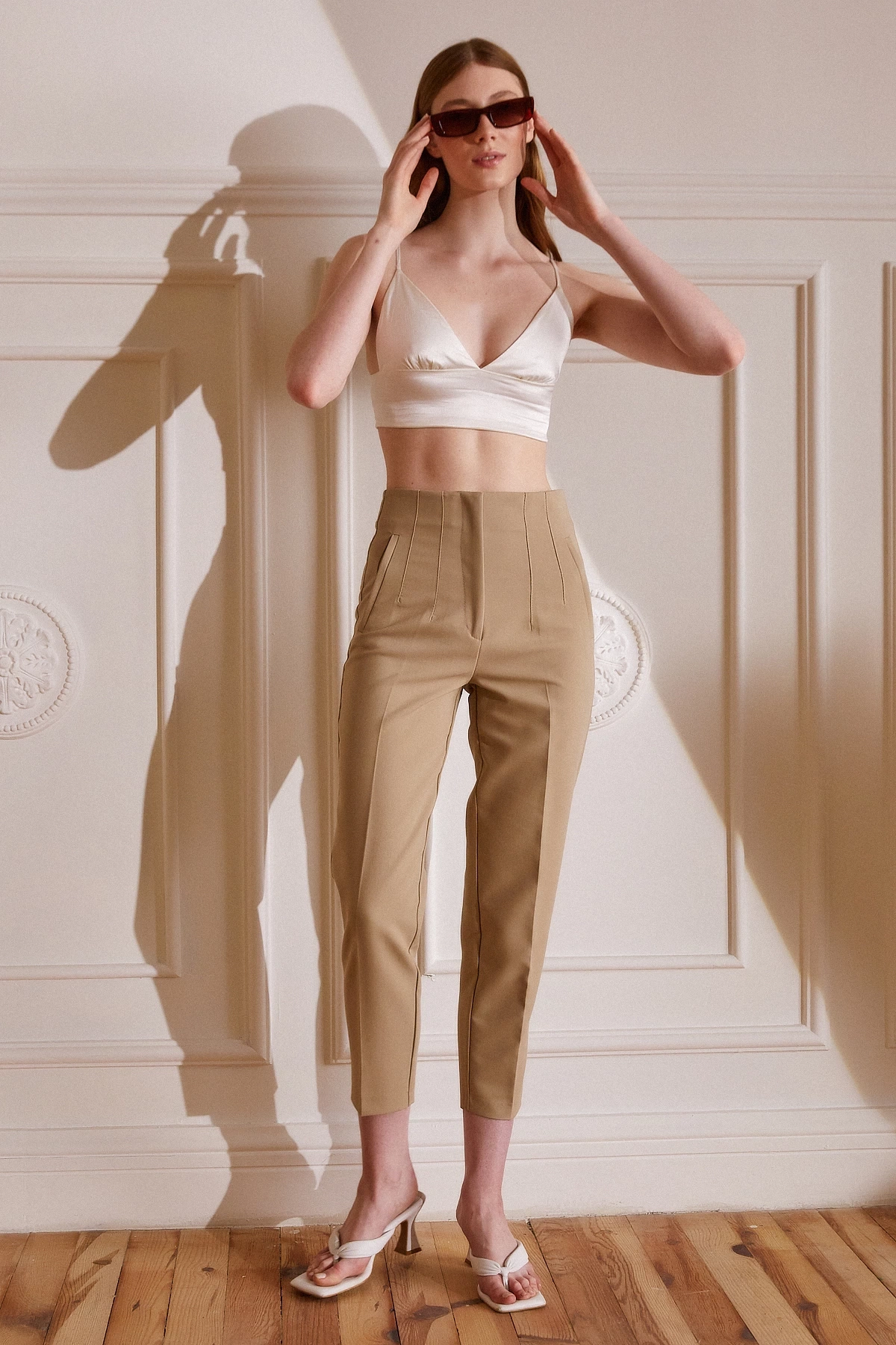 Skinny Kumaş Pantolon Vizon